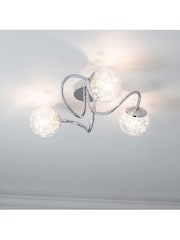 Gallery Home Chrome 3 Light Albert Flush Ceiling Light - Image 1 of 7