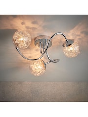 Gallery Home Chrome 3 Light Albert Flush Ceiling Light - Image 2 of 7