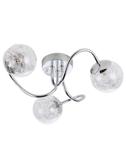 Gallery Home Chrome 3 Light Albert Flush Ceiling Light - Image 7 of 7