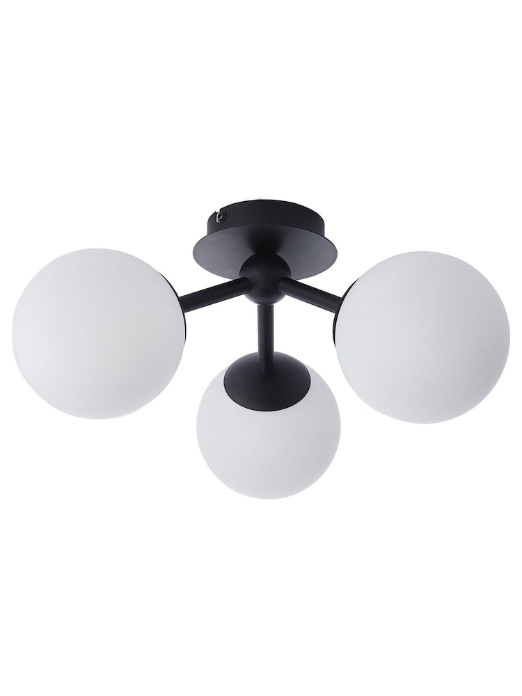 Gallery Home Black Kent 3 Bulb Bathroom Ceiling Light - Image 2 of 6