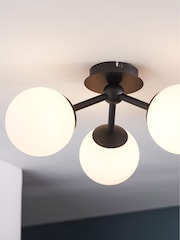 Gallery Home Black Kent 3 Bulb Bathroom Ceiling Light - Image 3 of 6