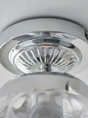 Gallery Home Chrome Chilwick Glass 1 Bulb Bathroom Ceiling Light - Image 5 of 7