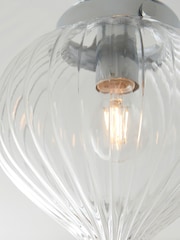 Gallery Home Chrome Chilwick Glass 1 Bulb Bathroom Ceiling Light - Image 6 of 7