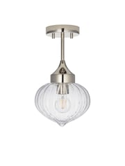 Gallery Home Silver Calgary 1 Bulb Ceiling Light - Image 6 of 7