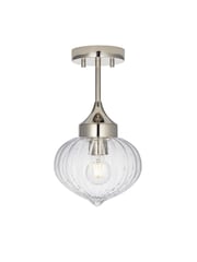 Gallery Home Silver Calgary 1 Bulb Ceiling Light - Image 7 of 7