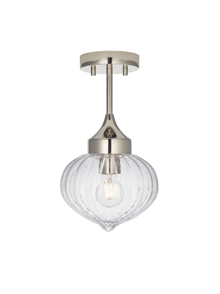 Gallery Home Silver Calgary 1 Bulb Ceiling Light - Image 7 of 7