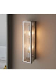 Gallery Home Chrome Bancroft 2 Bulb Bathroom Wall Light - Image 4 of 7