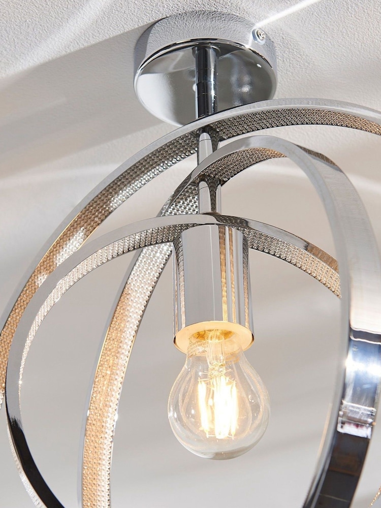 Gallery Home Chrome Anthony 1 Bulb Bathroom Ceiling Light - Image 2 of 3