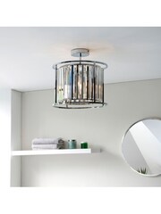 Gallery Chrome Gallery Home Merc Chrome 3 Bulb Bathroom Ceiling Light - Image 6 of 7