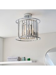 Gallery Chrome Gallery Home Merc Chrome 3 Bulb Bathroom Ceiling Light - Image 7 of 7