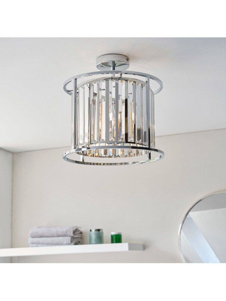 Gallery Chrome Gallery Home Merc Chrome 3 Bulb Bathroom Ceiling Light - Image 7 of 7
