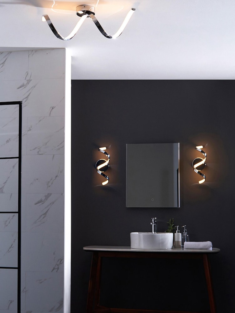 Gallery Home Chrome Lethbridge 1 Bulb Bathroom Ceiling Light - Image 2 of 7