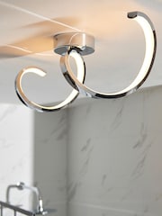 Gallery Home Chrome Lethbridge 1 Bulb Bathroom Ceiling Light - Image 3 of 7