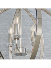 Gallery Home Silver Fances 3 Bulb Pendant Ceiling Light - Image 4 of 8