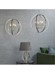 Gallery Home Silver Fances 3 Bulb Pendant Ceiling Light - Image 7 of 8