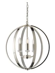Gallery Home Silver Fances 3 Bulb Pendant Ceiling Light - Image 8 of 8