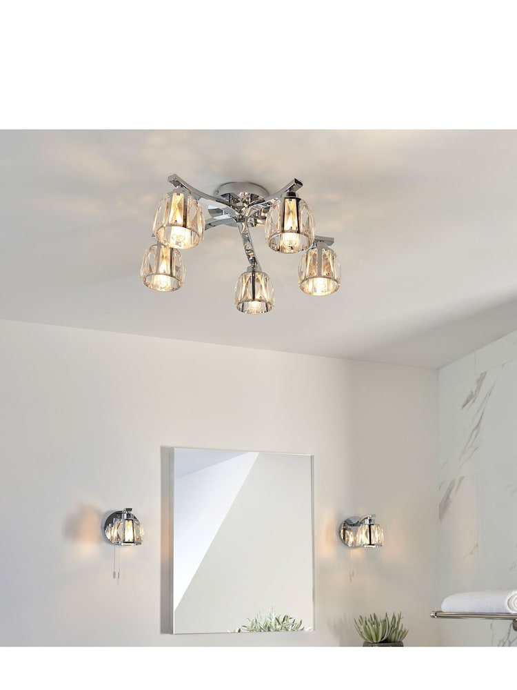 Gallery Home Chrome Frances 1 Bulb Bathroom Wall Light - Image 2 of 3 Gallery Home Chrome Frances 1 Bulb Bathroom Wall Light - Image 2 of 3