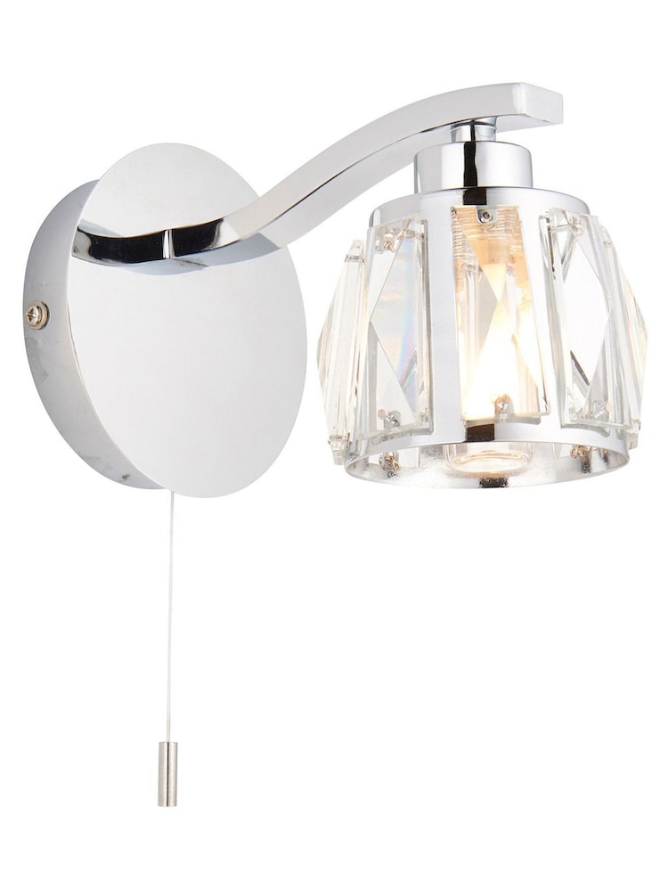 Gallery Home Chrome Frances 1 Bulb Bathroom Wall Light - Image 3 of 3