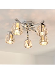 Gallery Home Chrome Frances 1 Bulb Bathroom Ceiling Light - Image 1 of 3