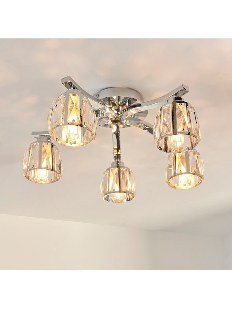 Gallery Home Chrome Frances 1 Bulb Bathroom Ceiling Light - Image 1 of 3