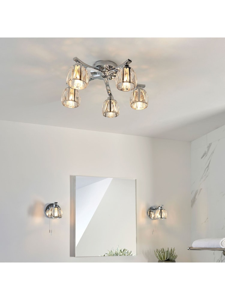 Gallery Home Chrome Frances 1 Bulb Bathroom Ceiling Light - Image 2 of 3