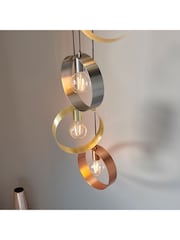Gallery Home Brass Circle 5 Pendant Ceiling Light - Image 2 of 7