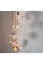 Gallery Home Brass Circle 5 Pendant Ceiling Light - Image 3 of 7