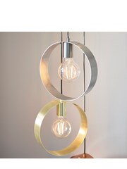 Gallery Home Brass Circle 5 Pendant Ceiling Light - Image 5 of 7