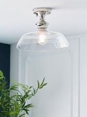 Gallery Home Silver Burnaby 1 Bulb Ceiling Light - Image 1 of 7