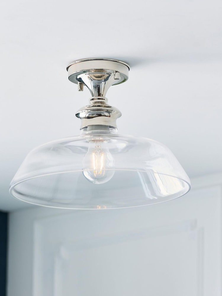 Gallery Home Silver Burnaby 1 Bulb Ceiling Light - Image 2 of 7