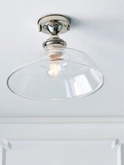 Gallery Home Silver Burnaby 1 Bulb Ceiling Light - Image 3 of 7