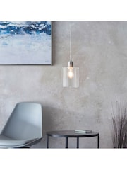 Gallery Home Silver Boldo 1 Bulb Pendant Ceiling Light - Image 1 of 7