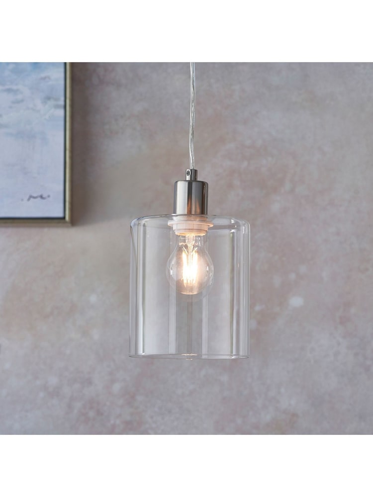 Gallery Home Silver Boldo 1 Bulb Pendant Ceiling Light - Image 2 of 7 Gallery Home Silver Boldo 1 Bulb Pendant Ceiling Light - Image 2 of 7