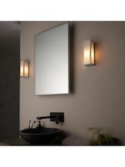 Gallery Home Chrome Bancroft Frosted 1 Bulb Bathroom Wall Light - Image 1 of 6