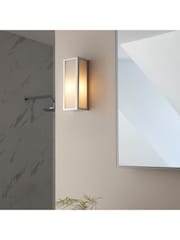 Gallery Home Chrome Bancroft Frosted 1 Bulb Bathroom Wall Light - Image 3 of 6