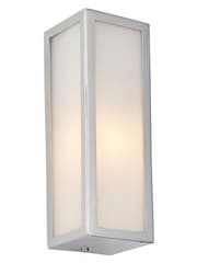 Gallery Home Chrome Bancroft Frosted 1 Bulb Bathroom Wall Light - Image 5 of 6