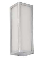 Gallery Home Chrome Bancroft Frosted 1 Bulb Bathroom Wall Light - Image 6 of 6