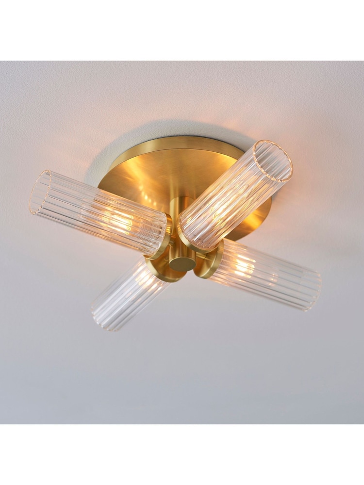 Gallery Home Brass Orillia 4 Bulb Bathroom Ceiling Light - Image 1 of 3