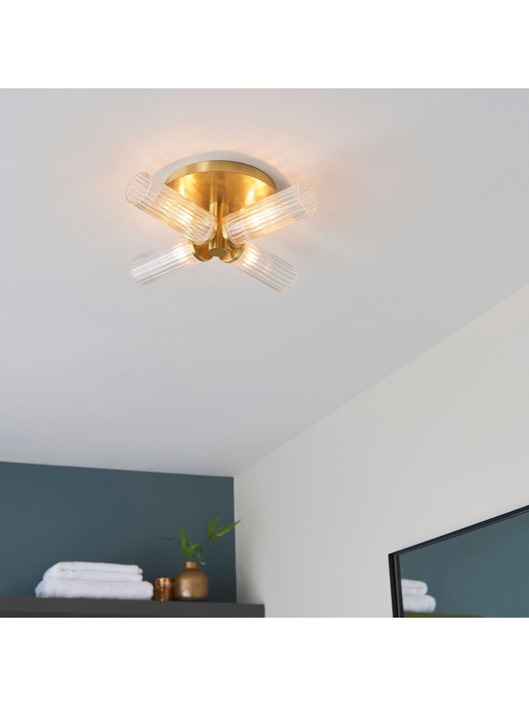 Gallery Home Brass Orillia 4 Bulb Bathroom Ceiling Light - Image 2 of 3