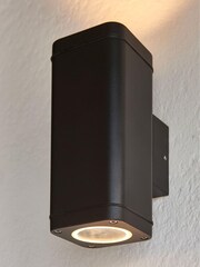 Gallery Home Black Halifax 2 Bulb Outdoor Wall Light - Image 4 of 7