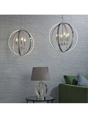 Gallery Home Silver Frances 6 Bulb Bathroom Pendant Ceiling Light - Image 1 of 7