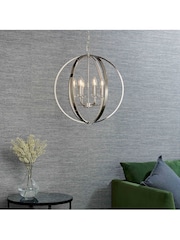 Gallery Home Silver Frances 6 Bulb Bathroom Pendant Ceiling Light - Image 2 of 7