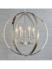 Gallery Home Silver Frances 6 Bulb Bathroom Pendant Ceiling Light - Image 3 of 7