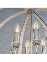 Gallery Home Silver Frances 6 Bulb Bathroom Pendant Ceiling Light - Image 5 of 7