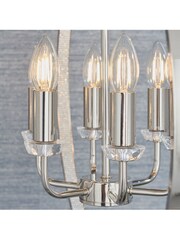 Gallery Home Silver Frances 6 Bulb Bathroom Pendant Ceiling Light - Image 6 of 7