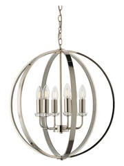 Gallery Home Silver Frances 6 Bulb Bathroom Pendant Ceiling Light - Image 7 of 7