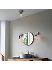Gallery Home Chrome Coutrney Glass 1 Bulb Bathroom Ceiling Light - Image 1 of 7