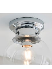 Gallery Home Chrome Coutrney Glass 1 Bulb Bathroom Ceiling Light - Image 6 of 7