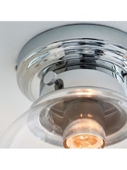 Gallery Home Chrome Coutrney Glass 1 Bulb Bathroom Ceiling Light - Image 7 of 7