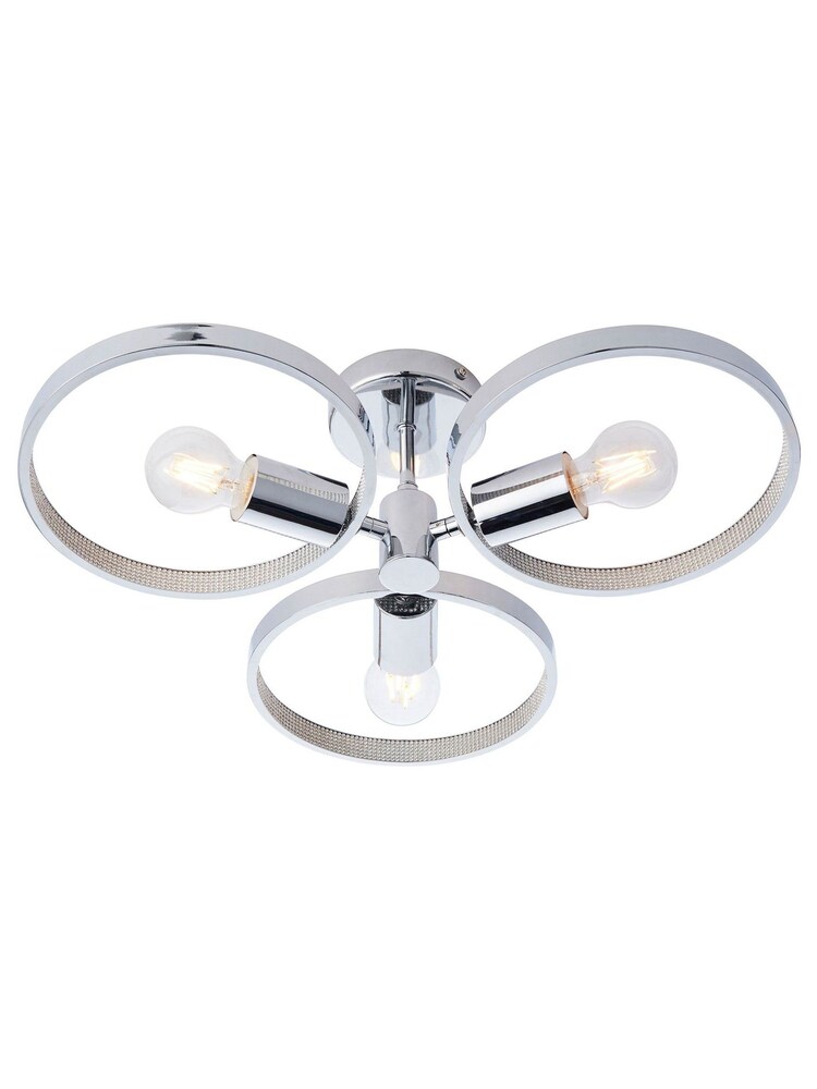 Gallery Home Chrome Anthony 3 Bulb Bathroom Ceiling Light - Image 1 of 8